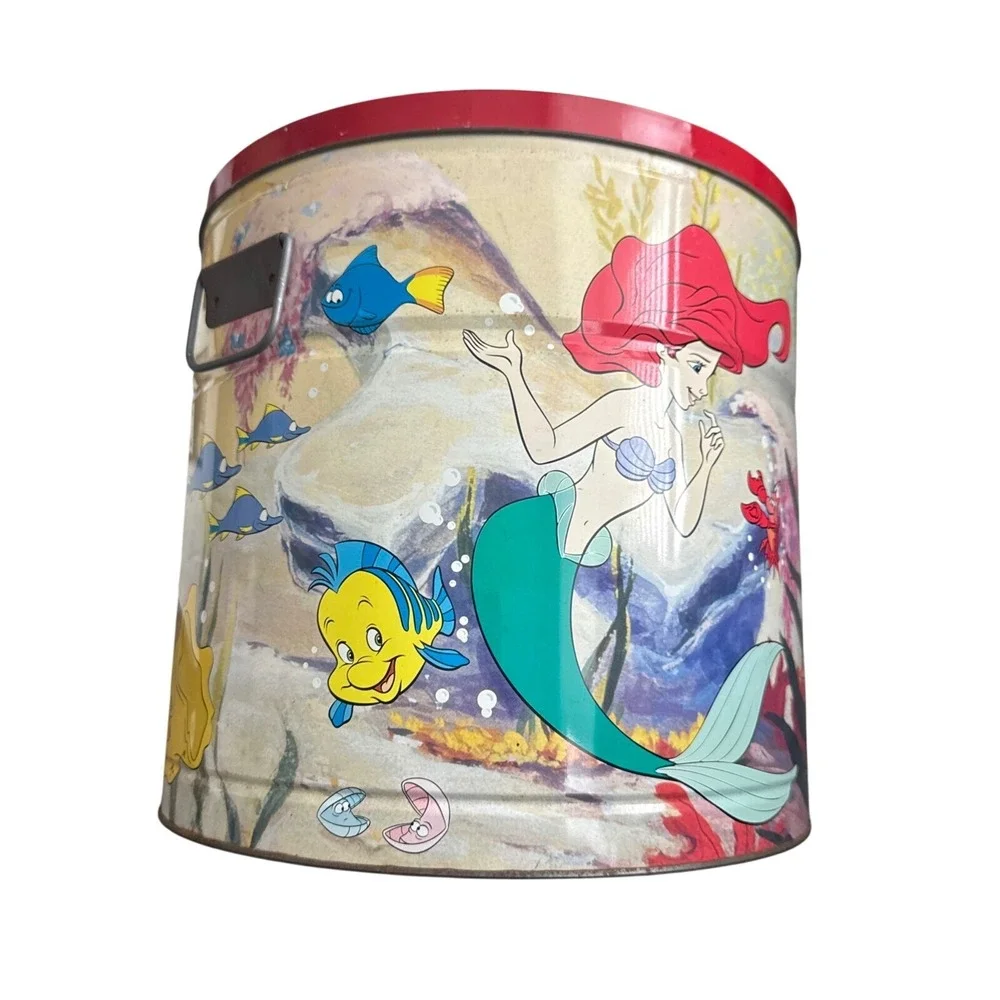 VTG‎ Disney The Little Mermaid Popcorn Tin Container Collectible Decor